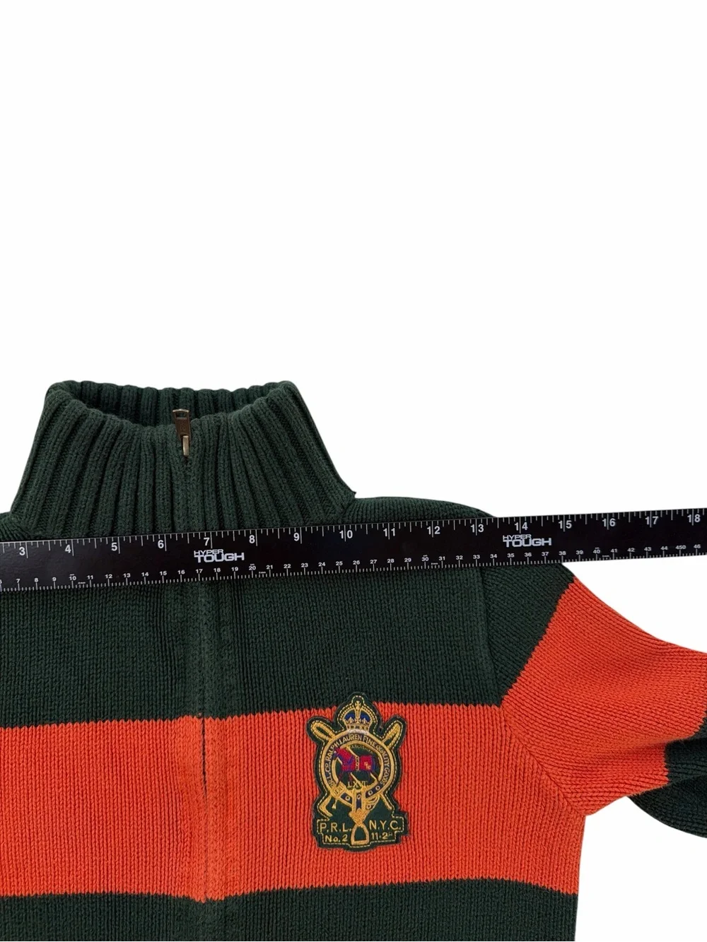 Polo by Ralph Lauren Chest Rugby Patch Zip-Up Kids Sweater Knit Jacket Size M